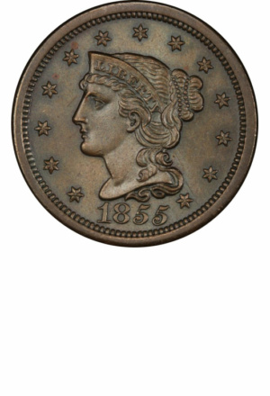 Braided Hair Large Cents - Years Made: 1839 - 1857 - Mint Marks: (P) - Mintage: ~71 Million+ - Value Range: $3 - $125,000 - Average Circulated Retail: $12