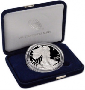 2018-W Proof American Silver Eagle, in original mint packaging. These coins routinely sell for $50 to $60 shortly after they are released by the Mint because Mint pricing is close to that.