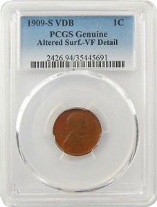 An example of PCGS Details Coin Slab. This coin will trade for considerably less than a non-details (problem-free) example.