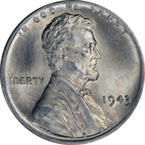 What's a 1943 Steel Lincoln Wheat Cent Worth? Likely not much - it's very common in all grades up to and including Mint State 67.