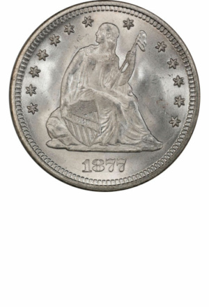 1877 Liberty Seated Quarter How much are my coins worth?