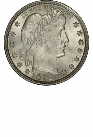 1892 Barber Quarter Obverse How much are my coins worth?