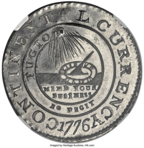 A Continentnal "Dollar" dated 1776 may have been a commemorative token created in Europe.