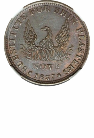 &quot;Substitute for Shin Plasters&quot; Hard Times Token, Obverse