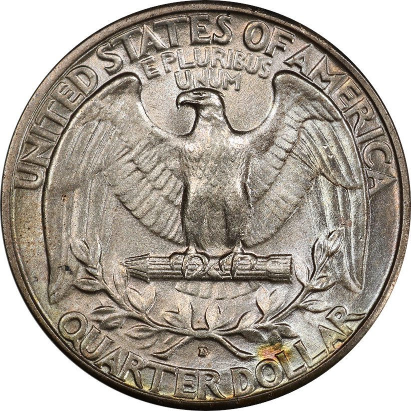 A rather nice example of key date Washington Quarter '32-D in Mint State 64.
